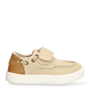 MOCASÍN NÁUTICO LONA FRADES BEIGE, NIÑO