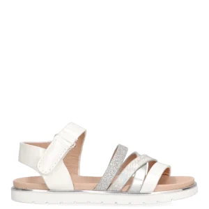 SANDALIA VELCRO TIRAS CRUZADAS ETIKA ROCHA 13716 NIÑA, PLATA