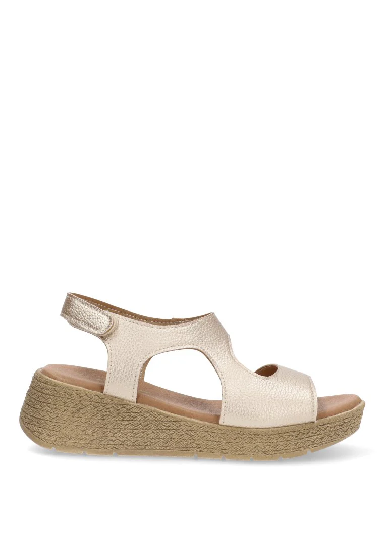 SANDALIA CUÑA ARMONY 40012 LUNDEY, MUJER ORO