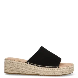 SANDALIA CUÑA PIEL ETIKA 10055 IGUALA, MUJER NEGRO