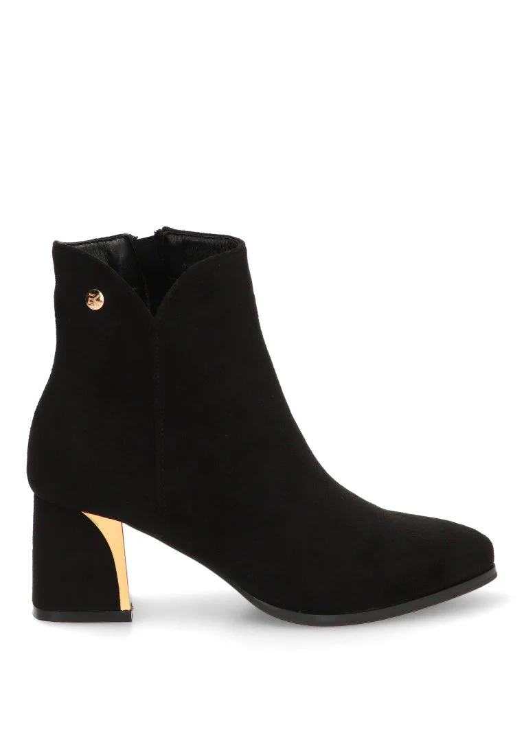 BOTIN DETALLE ORO TACÓN LAURA 32019 ETIKA, MUJER NEGRO ANTELINA