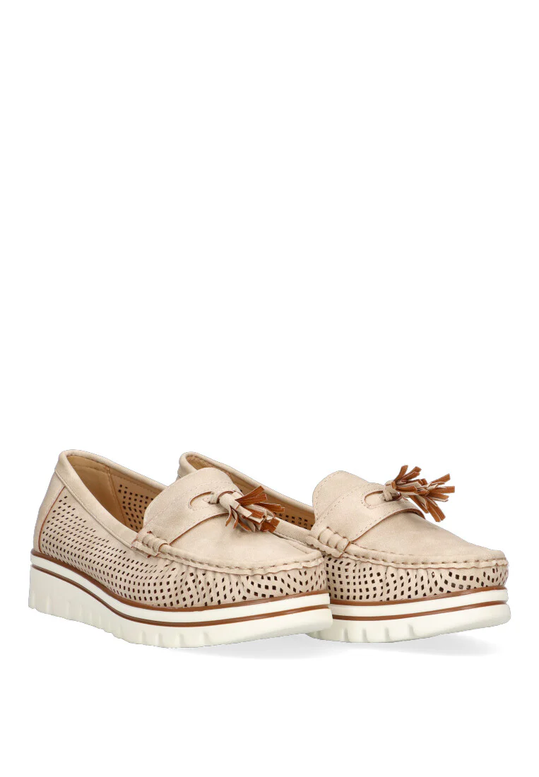 MOCASIN CALADO ARMONY LUANCO 68004, MUJER BEIGE - Imagen 4