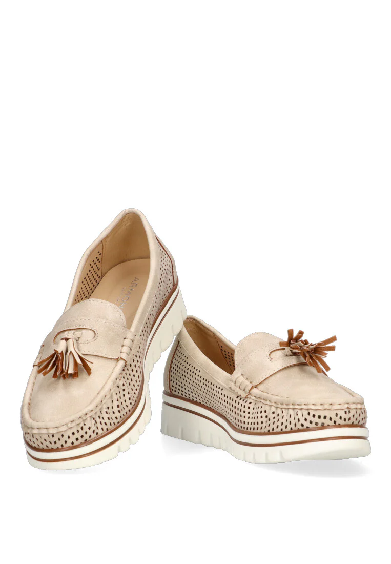 MOCASIN CALADO ARMONY LUANCO 68004, MUJER BEIGE - Imagen 7