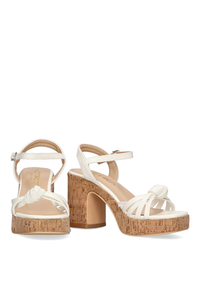 SANDALIA ANUDADA ETIKA 30015 CASTILLO, MUJER BLANCO - Imagen 6