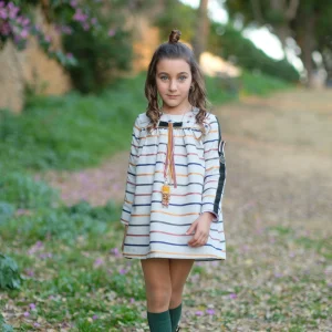 Vestido Rayas Aplique