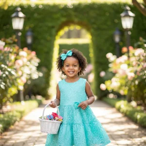 Vestido Encaje Verde Turquesa