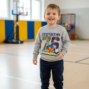 Conjunto Gris Marino Basketball