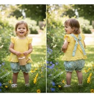 Conjunto Plumetti Flores Amarillo