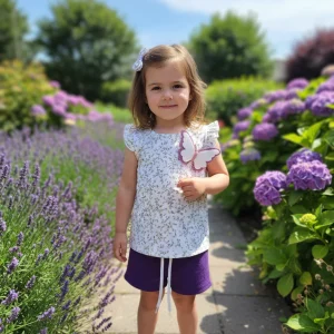 Conjunto Short Camisesta Lila