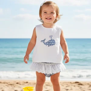 Conjunto 26200 Ballenas Blco Azul