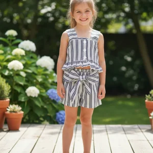 Conjunto Short Rayas Marino