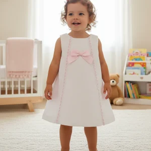 Vestido Piqué Blanco Rosa