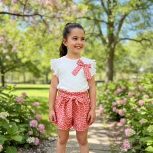 Conjunto Short Coral Blanco