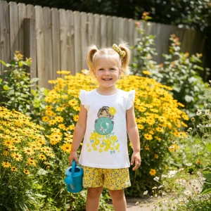 Conjunto Short Flores Amarillo