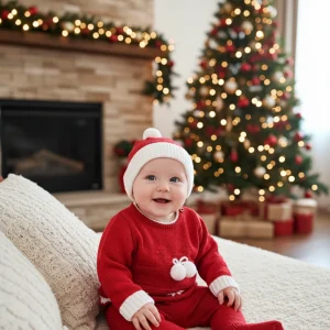 Conjunto Lana Bebe Rojo