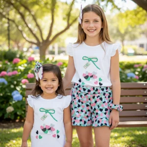 Conjunto Niña Short Corazones