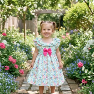 Vestido Verde Flores Vichy