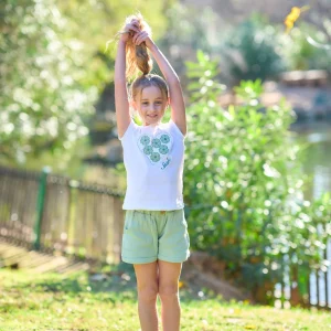 Conjunto Short Verde Flores