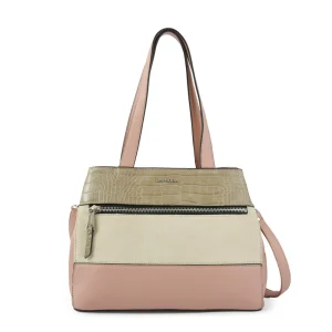 Cartera tote Tres divisiones mediana bursa rosa viejo