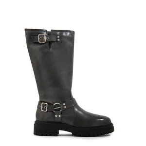 Bota Taco joan cuero negro