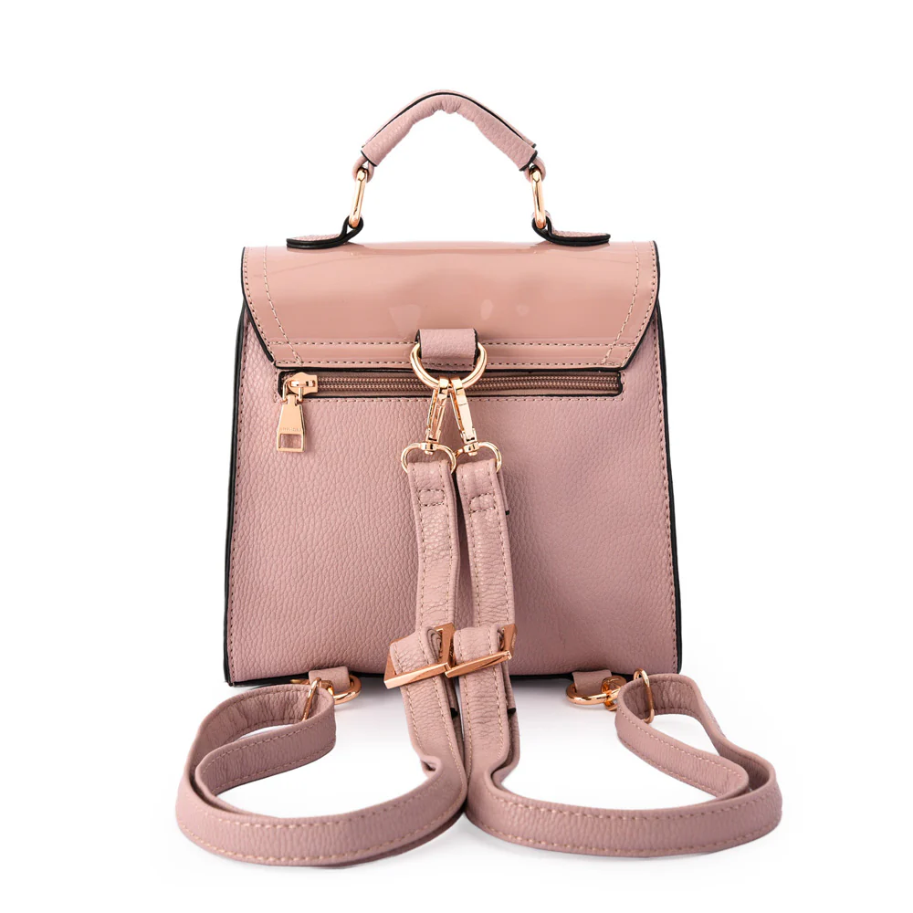 Mochila Con Tapa Pequeña Kelly Rosa Viejo - Imagen 3