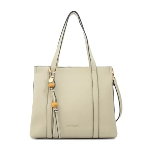 Cartera tote tres divisiones valeria blanco crudo
