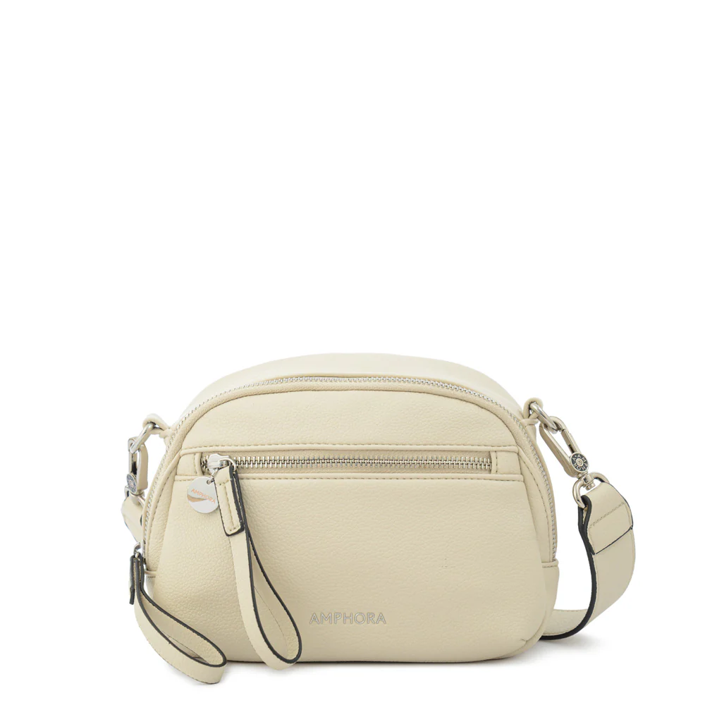 Cartera Bandolera fany mediana blanco crudo