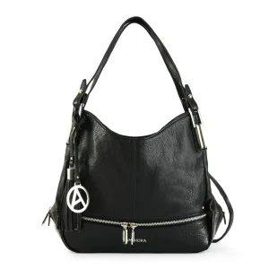 Cartera tote Tres divisiones mediana adelfa Negro especial