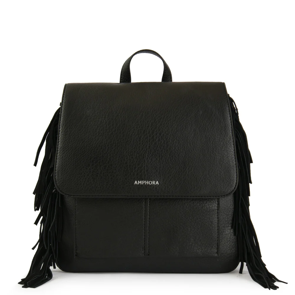 Mochila con tapa mediana sandy negro