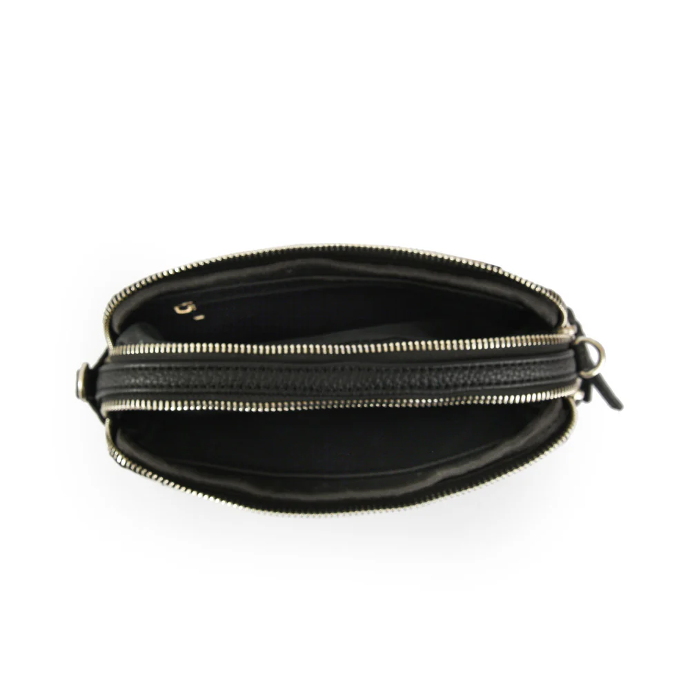 Cartera Bandolera Pequeña Lisse Negro - Imagen 4