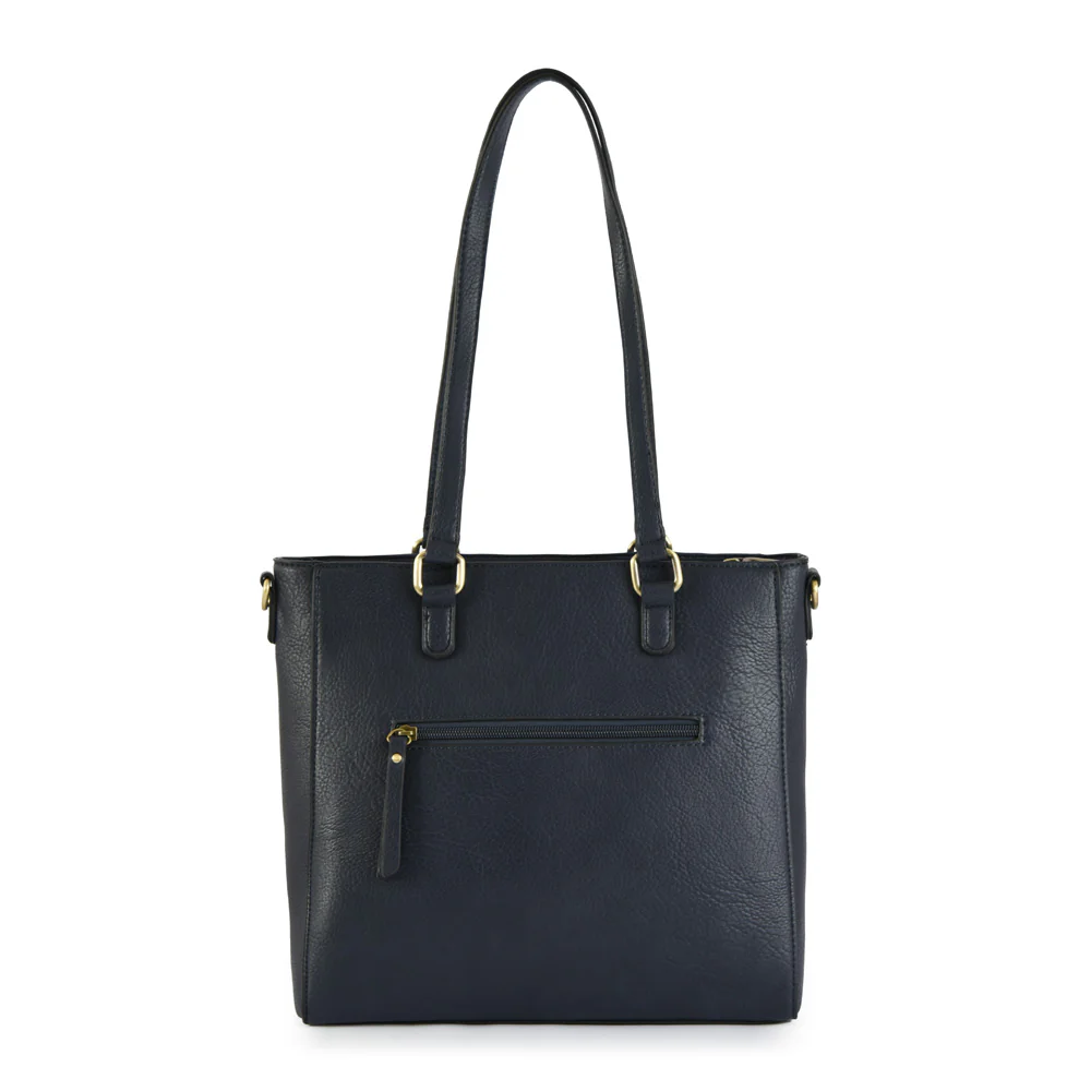 Cartera tote Tres divisiones mediana lya azul oscuro - Imagen 3