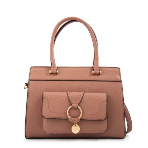 Cartera tote marla grande rosa viejo