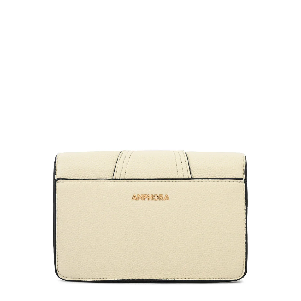 Cartera bandolera con tapa pequeña marla blanco crudo - Imagen 3