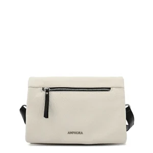 Cartera bandolera con tapa mediana valita blanco crudo