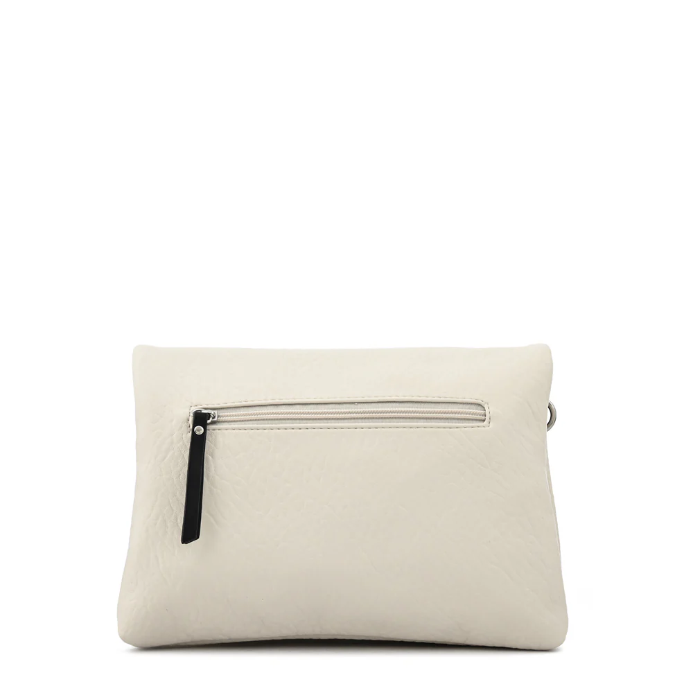 Cartera bandolera con tapa mediana valita blanco crudo - Imagen 3