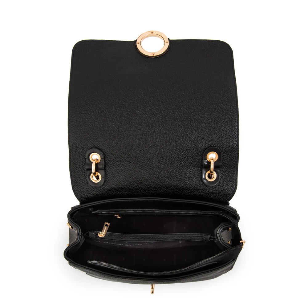 Mochila con tapa mediana libia negro especial - Imagen 4