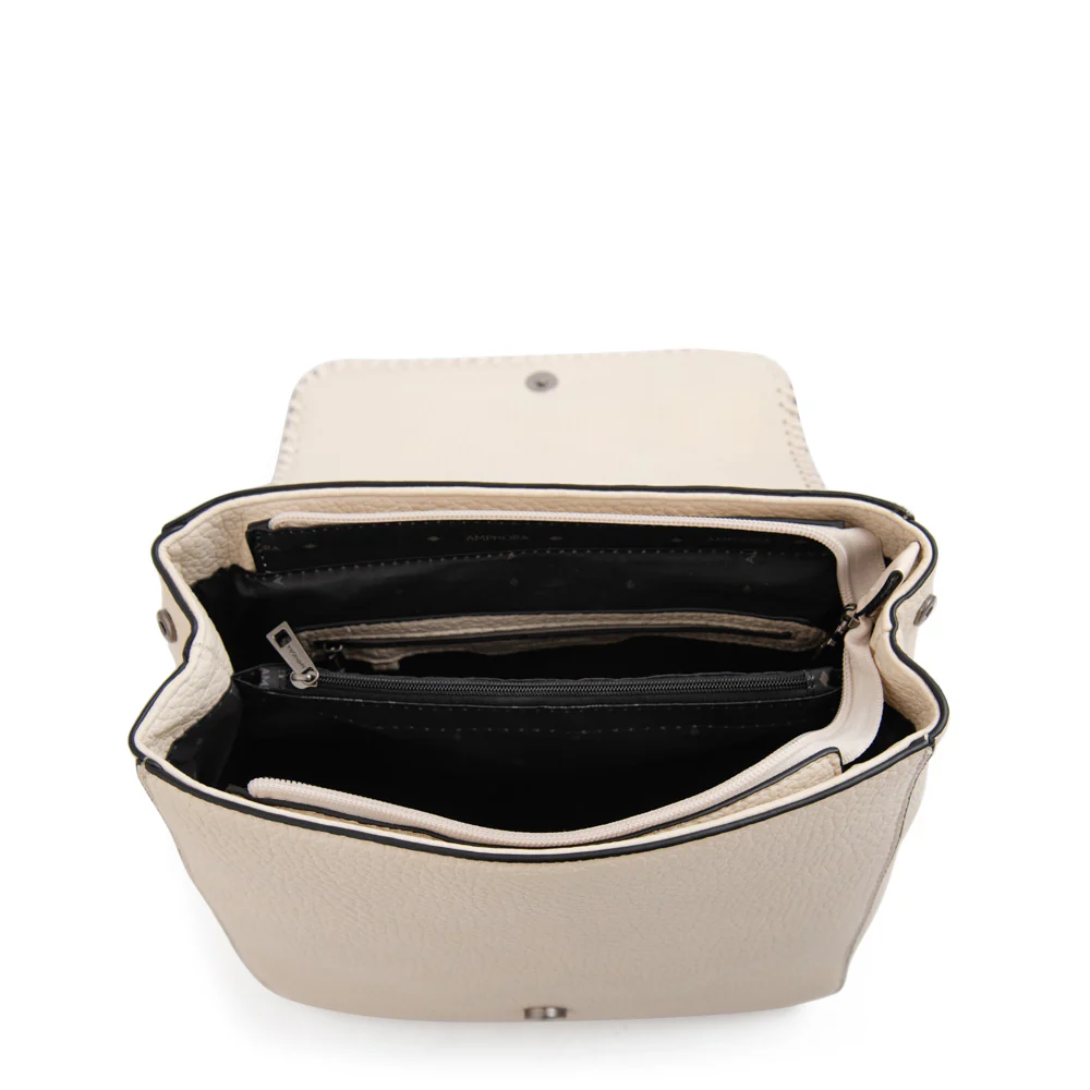Mochila con tapa mediana bissau blanco crudo - Imagen 4