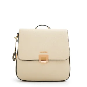 Mochila con tapa mediana elois blanco crudo