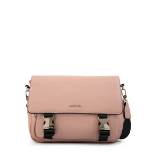 Cartera Bandolera con tapa lois mediana rosa viejo