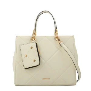 Cartera tote keny pequeña blanco crudo