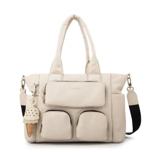 Cartera tote gelatto grande blanco crudo