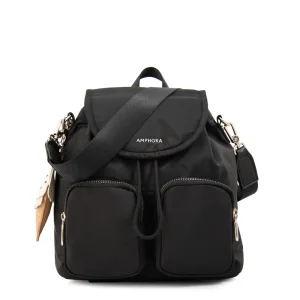 Mochila con tapa gelatto mediana negro especial