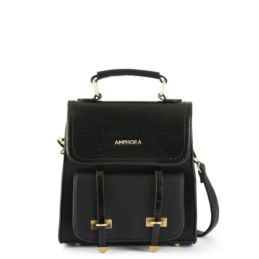 Mochila Con Tapa Pequeña Kelly Negro especial