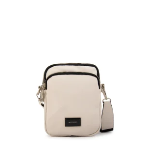 Cartera bandolera pequeña hibra blanco crudo