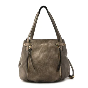 Cartera Dos Asas Tres divisiones Clou Plateado Oscuro