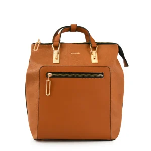 Mochila con tapa mediana astrid café