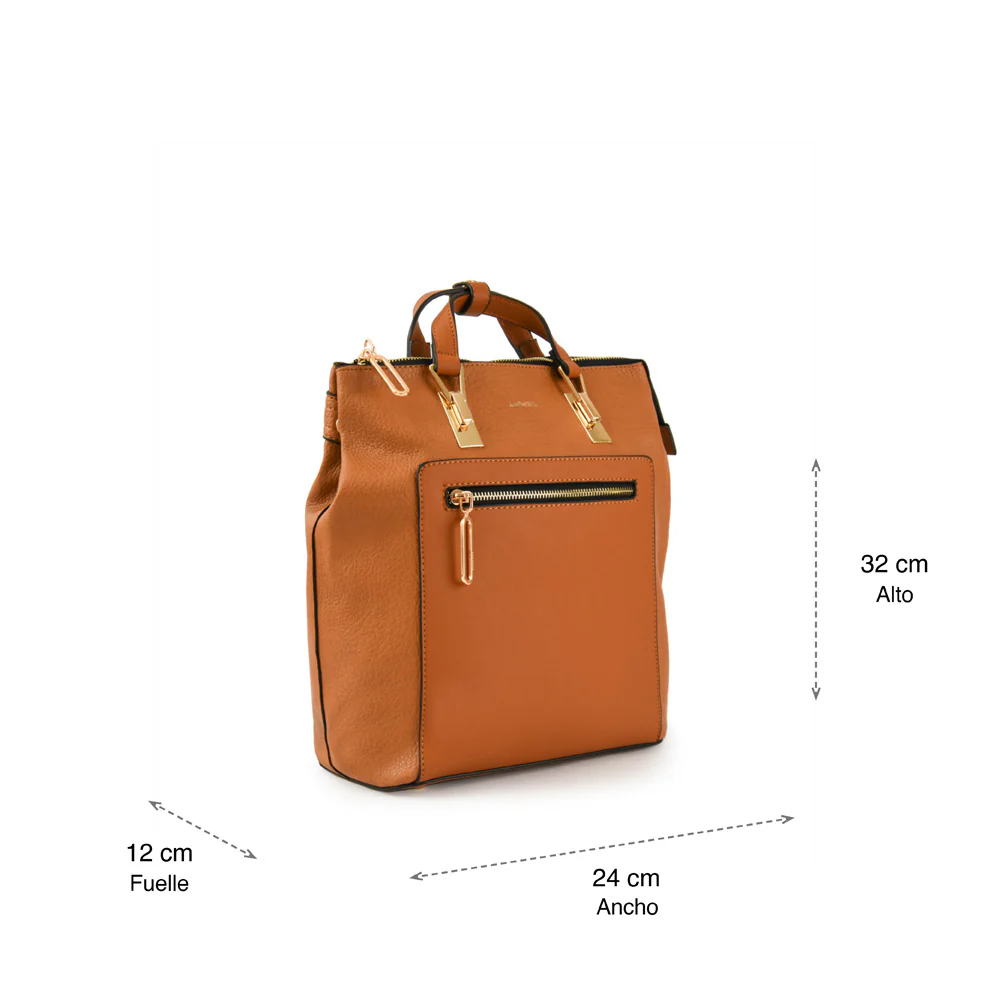 Mochila con tapa mediana astrid café - Imagen 5