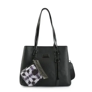 Cartera Dos Asas Tres divisiones Mediana Portugal Negro