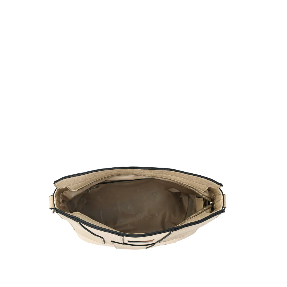 Cartera bandolera mediana cleo blanco crudo - Imagen 4