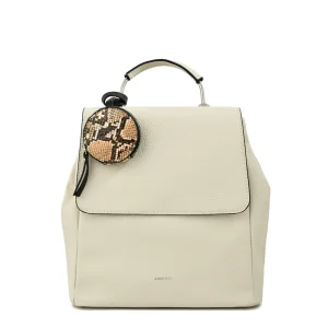 Mochila con tapa mediana benita blanco crudo